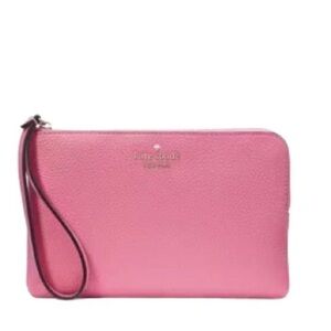 NWT! Kate Spade's Leila Medium L-Zip Wristlet. Color blossom pink
